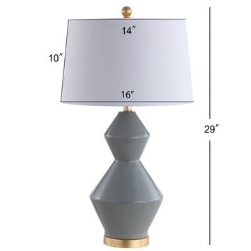 Alba 29" Geometric Ceramic/Metal LED Table Lamp - JONATHAN Y